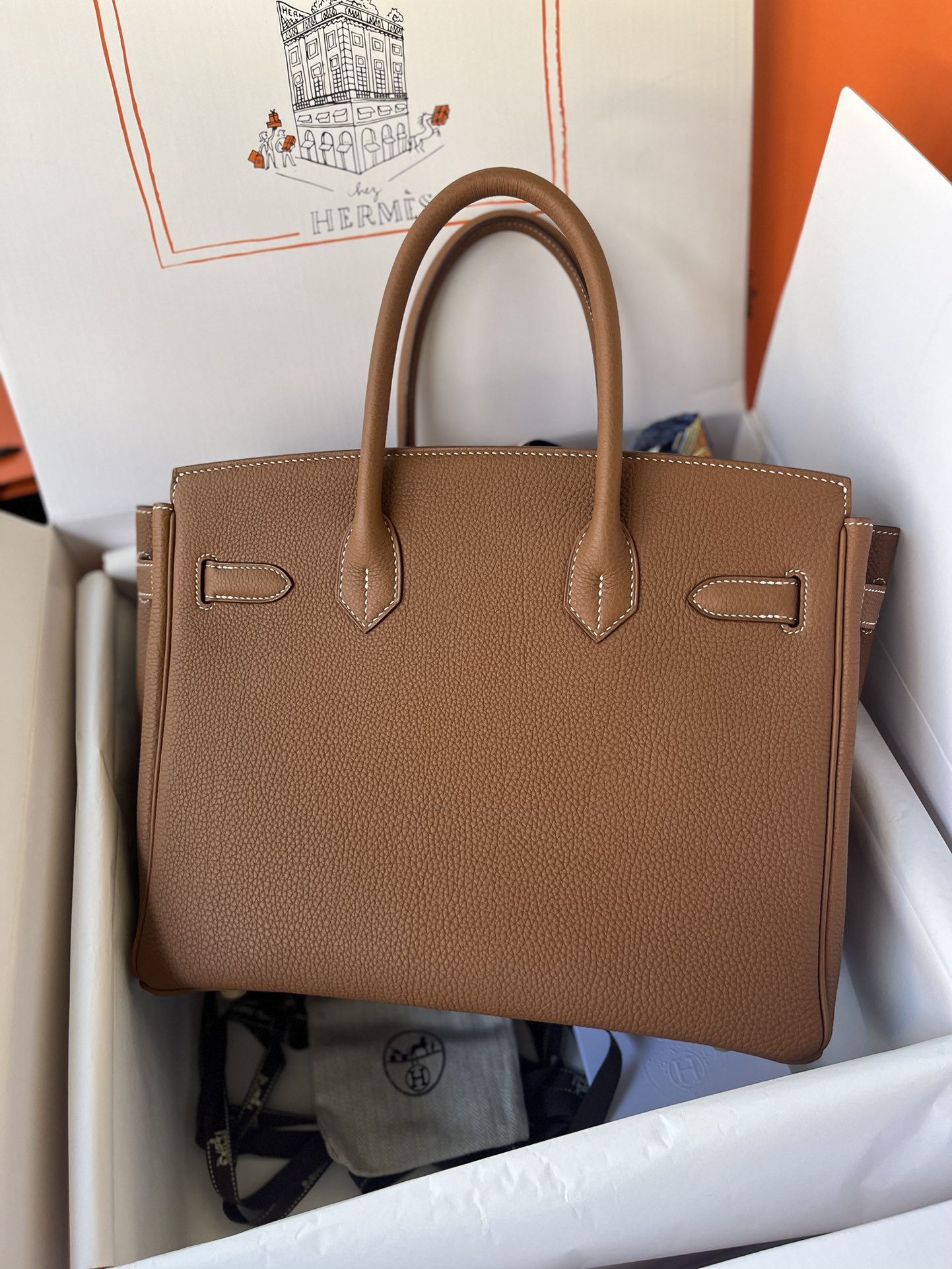 에르메스 버킨백 30 골드브라운 금장 토고가죽